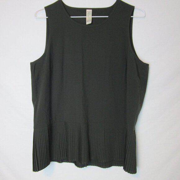 Spanx  Pleated Hem Tank Top Tunic Women's M Olive Green Athletic Casual Comfy - Picture 1 of 5